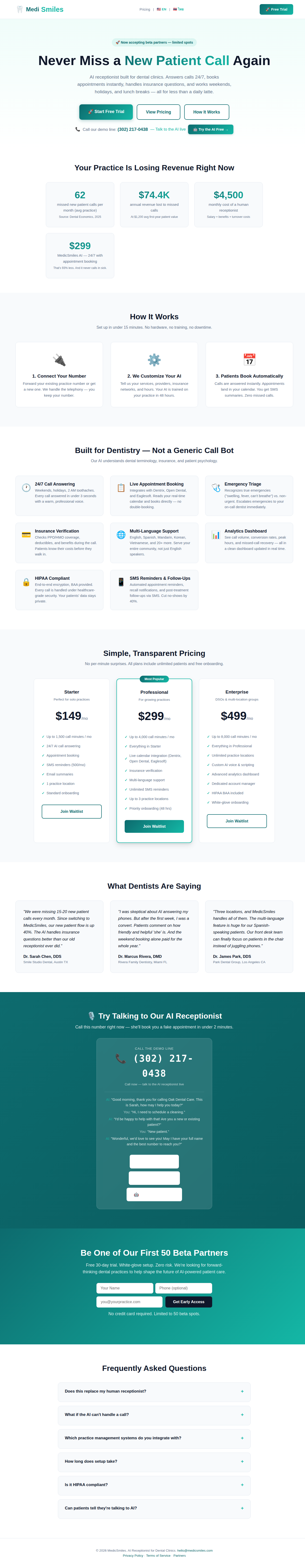 Medic Smiles website screenshot